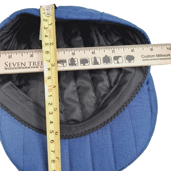 VTG Kroger Style Newsboy Cap Cabbie Hat Mens Blue Quilted LARGE Union Made USA - Picture 10 of 11